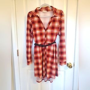 Plaid button downdress/tunic - XL